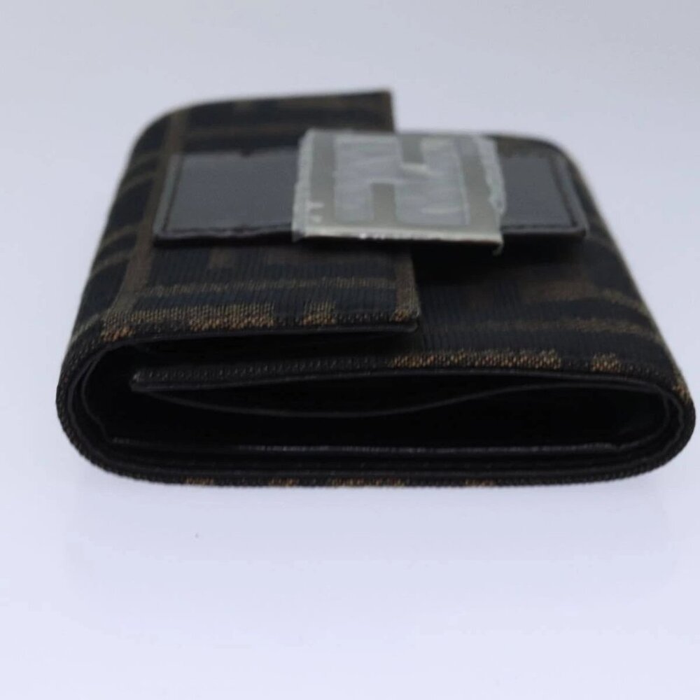 FENDI Zucca Canvas Wallet Black Brown Auth yk13705A - Picture 6 of 16